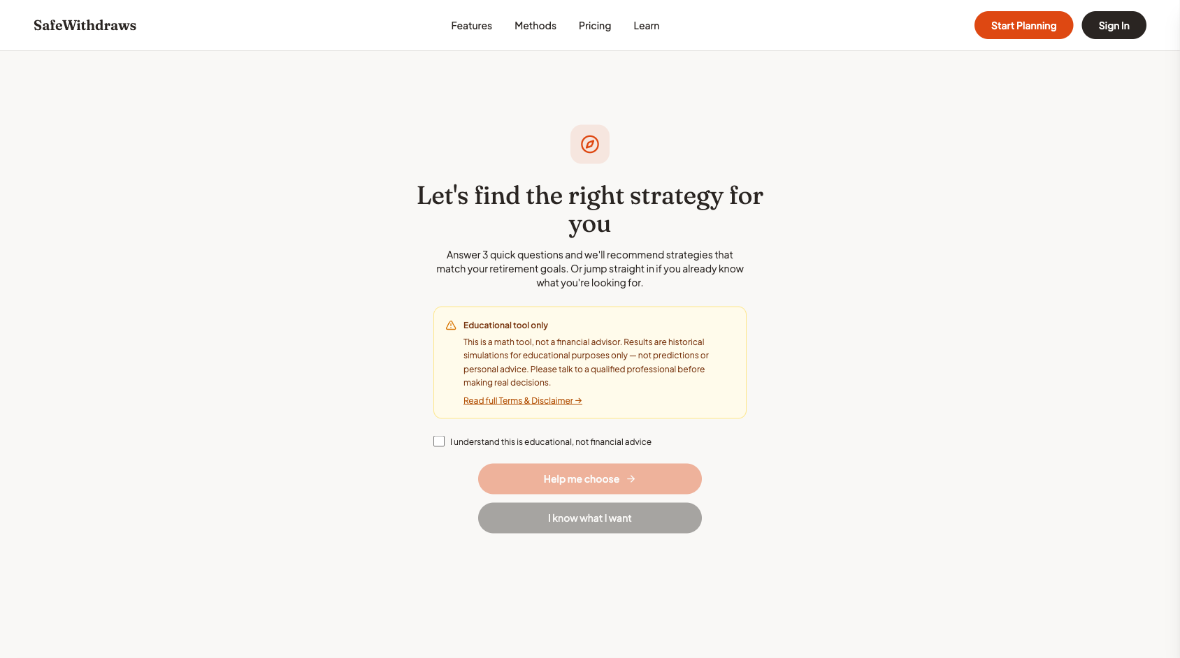 Scenario Builder welcome screen